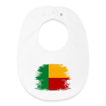 Benin_Flagge_used - Baby Organic Bib - white - Front