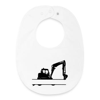 Excavatrice sur mesure – Équipement lourd - Bavoir bébé bio - blanc - Devant