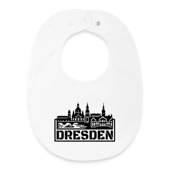 Dresden Stadt Silhouette Wahrzeichen Souvenir - Baby Organic Lätzchen - Weiß - Vorne