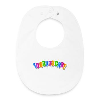 Happy Rainbow Lettering - Baby Organic Lätzchen - Weiß - Vorne