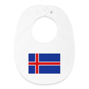 Drapeau islandais - Bavoir bébé bio - blanc - Devant