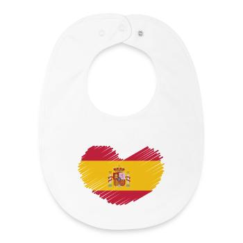 SPANIEN SPAIN España EUROPA SPANISCHE SPORT FAN - Baby Organic Lätzchen - Weiß - Vorne