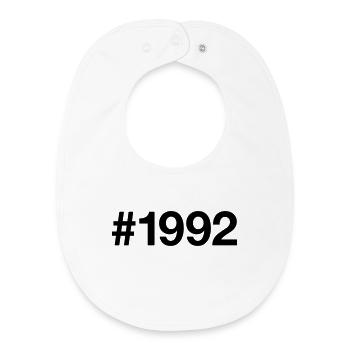1992 Vintage Hashtag 34 Year Old 34th Birthday - Baby Organic Bib - white - Front