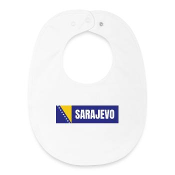 Sarajevo in Bosnia and Herzegovina Flag Colors - Baby Organic Bib - white - Front