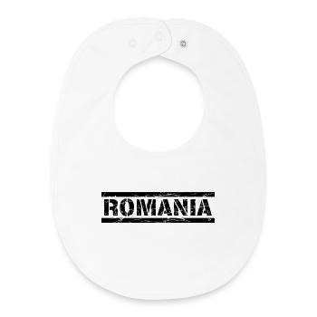 Roumanie - Bavoir bébé bio - blanc - Devant