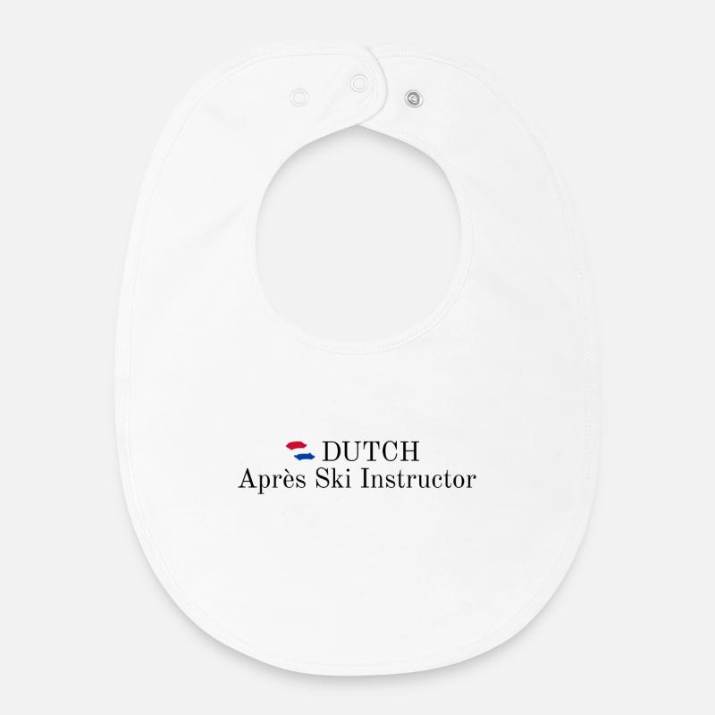 Dutch Apres Ski Instructor - Baby Organic Lätzchen - Weiß