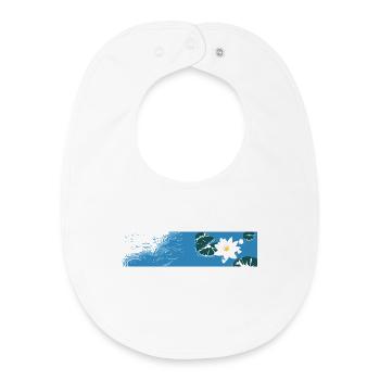 Blaue Seerose auf dem Wasser - Baby Organic Lätzchen - Weiß - Vorne