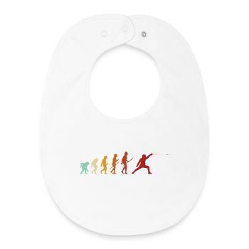 Fechten Evolution Fechter Sport Lustiger Spruch - Baby Organic Lätzchen - Weiß - Vorne
