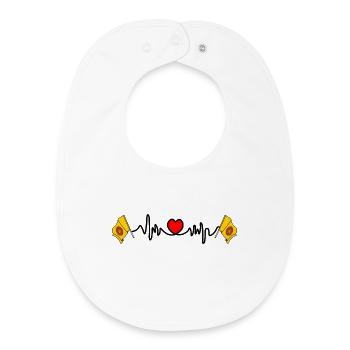 Lancashire Heartbeat Flag - Baby Organic Bib - white - Front