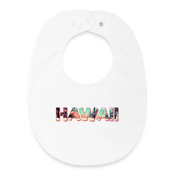 Souvenir rétro de vacances rétro sur la plage à l’île d’Hawaï - Bavoir bébé bio - blanc - Devant