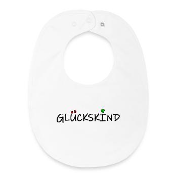 glückskind (schwarz) - Baby Organic Lätzchen - Weiß - Vorne