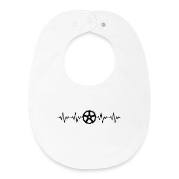 Crank Crank Bicycle MTB ECG Heartbeat - Baby Organic Bib - white - Front