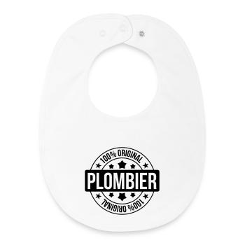 Plombier - Bavoir bébé bio - blanc - Devant