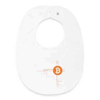 Bitcoin - Bavoir bébé bio - blanc - Devant
