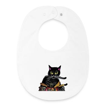 Chat samouraï avec une armure dorée - Bavoir bébé bio - blanc - Devant
