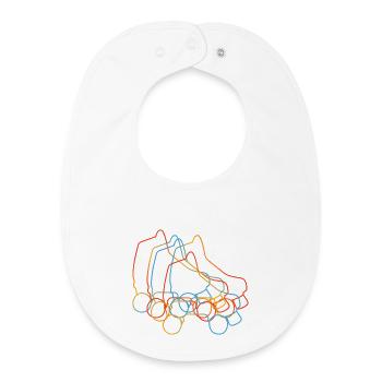 Retro Roller Skates - Baby Organic Bib - white - Front