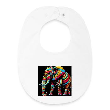 Éléphant Pop Art - Bavoir bébé bio - blanc - Devant
