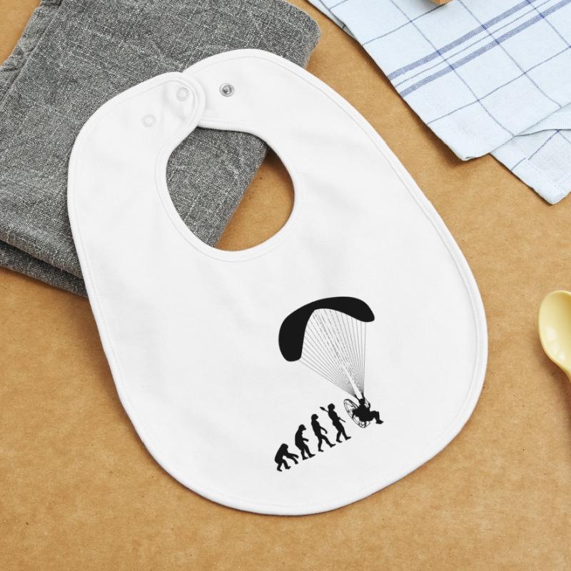 Paramotoring Human Evolution Funny Baby Organic Bib