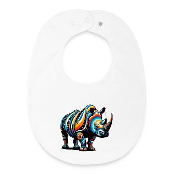 Rhinoceros - Baby Organic Bib - white - Front