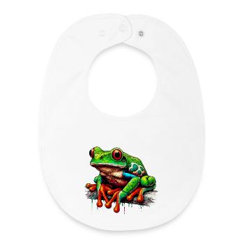 Grenouille - Bavoir bébé bio - blanc - Devant