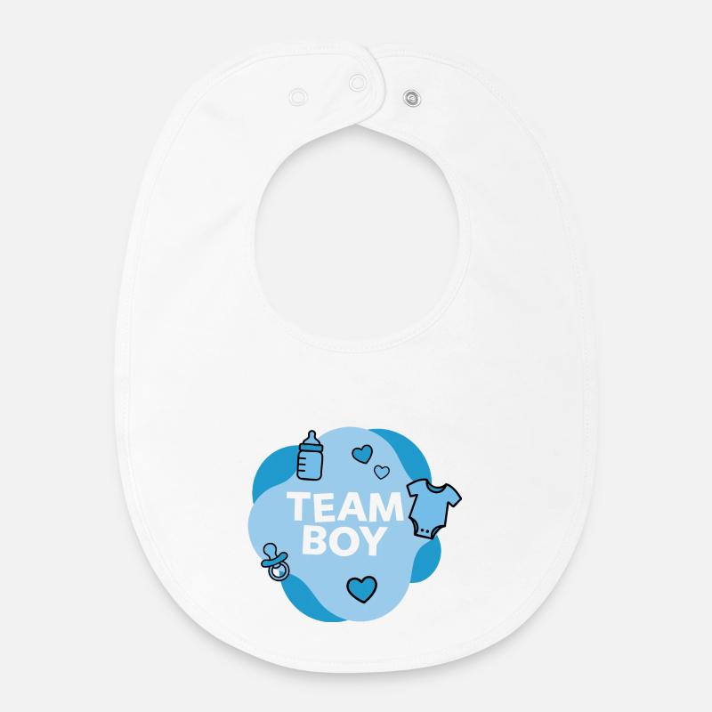 Conception de la douche de bébé de l’équipe Boy - Bavoir bébé bio - blanc