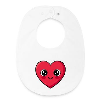 Conception d’émoticônes de cœur kawaii - Bavoir bébé bio - blanc - Devant