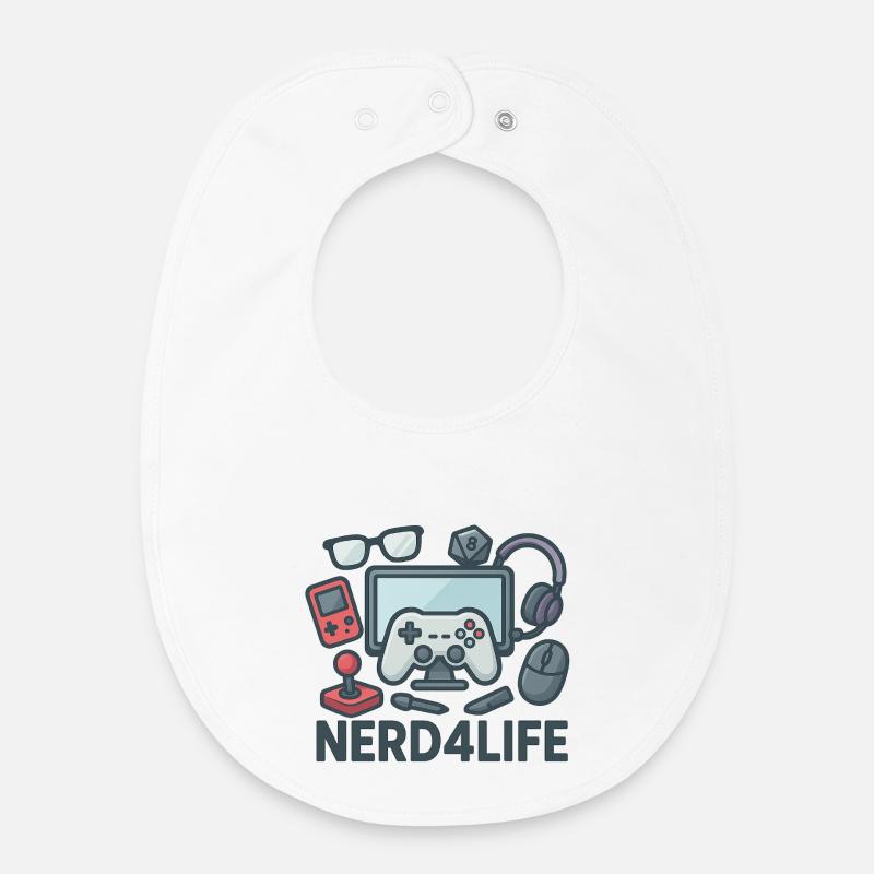 Conception de jeux et de style de vie nerd - Bavoir bébé bio - blanc