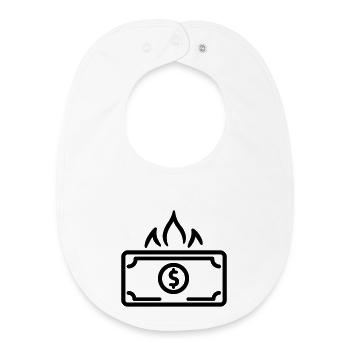 Argent qui Brûle - Bavoir bébé bio - blanc - Devant
