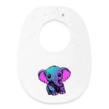 Néon éléphant Pop Art Couleurs - Bavoir bébé bio - blanc - Devant