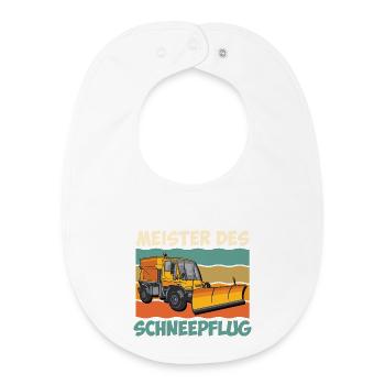 Winter service MASTER OF THE SNOW PLOUGH Fun - Baby Organic Bib - white - Front
