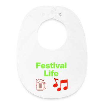 Vie de festival – Bière & Beats ! - Bavoir bébé bio - blanc - Devant