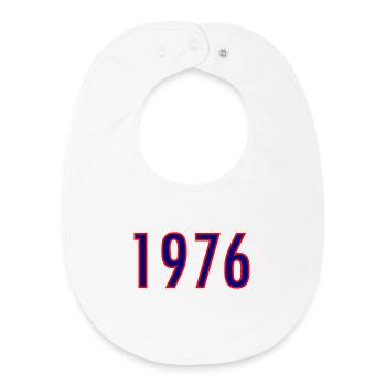 Jahreszahl 1976 Neonstil - Baby Organic Lätzchen - Weiß - Vorne