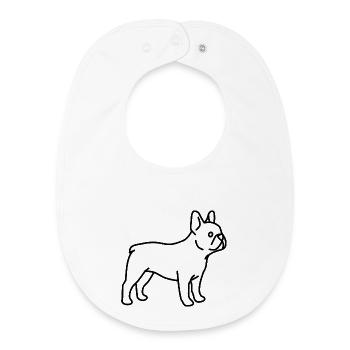 French Bulldog - Baby Organic Bib - white - Front