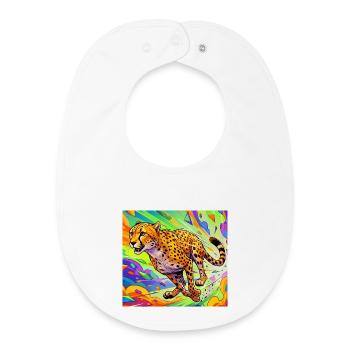 guépard - Bavoir bébé bio - blanc - Devant