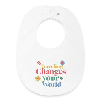 Travel changes your world - Baby Organic Bib - white - Front