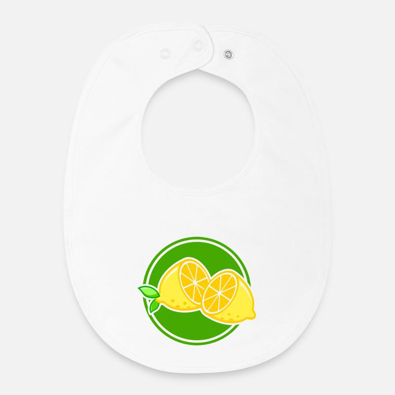 citron - Bavoir bébé bio - blanc