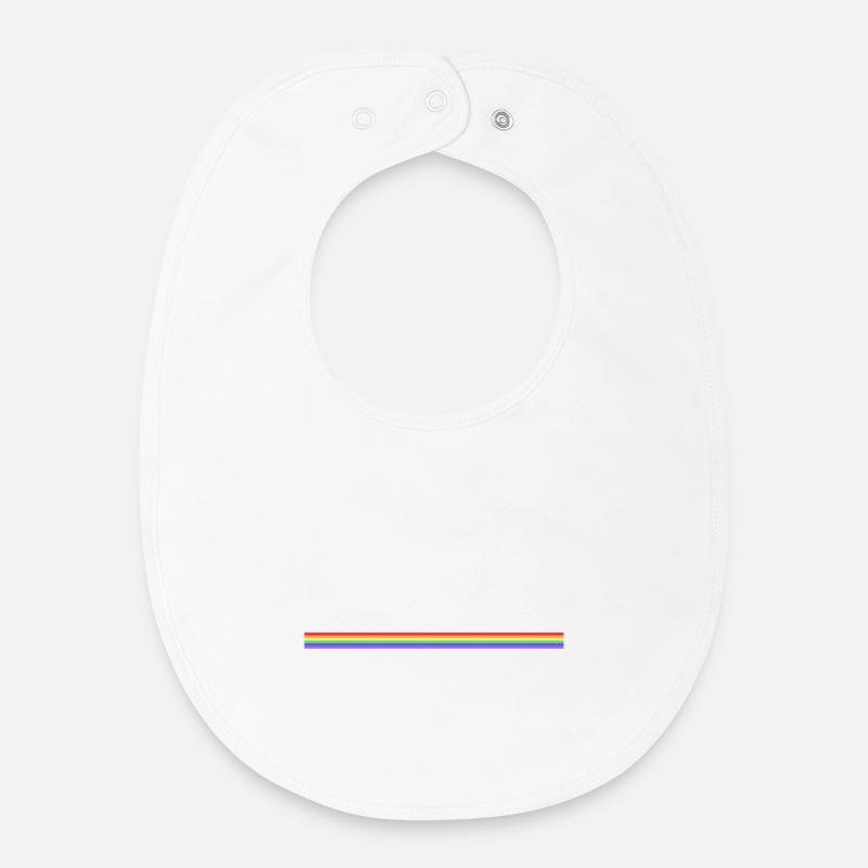 Rainbow Pride Stripe LGBTQIA+ - Baby Organic Bib - white