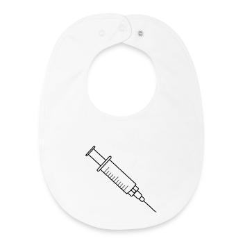 Vaccination syringe with medicine and needle - Baby Organic Bib - white - Front