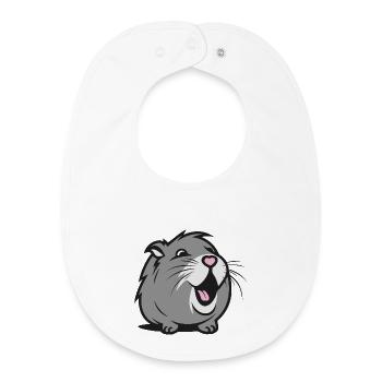 Cobaye joyeux / Hamster – Nez en cœur - Bavoir bébé bio - blanc - Devant