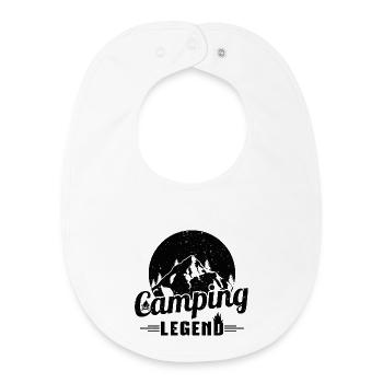Camping Legend Grunge Style Black Camper Design - Baby Organic Bib - white - Front