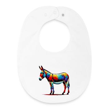 Donkey, Pacifier, Mule - Baby Organic Bib - white - Front