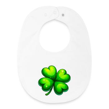 Trèfle à quatre feuilles - Bavoir bébé bio - blanc - Devant