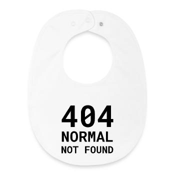 404 Normal Not Found - Chemise drôle de nerd erreur - Bavoir bébé bio - blanc - Devant