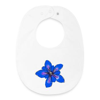 Gentian, Flower - Baby Organic Bib - white - Front