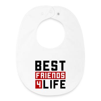 Best Friends Saying Friendship - Baby Organic Bib - white - Front