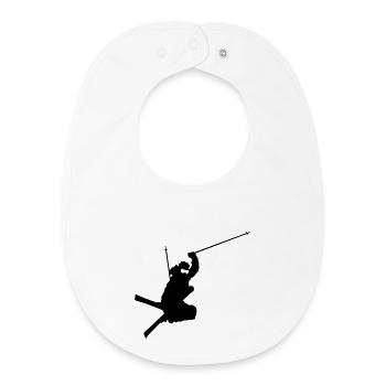 Ski acrobatique - Bavoir bébé bio - blanc - Devant