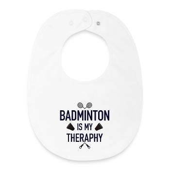 Badminton Is My Therapy - Baby Organic Lätzchen - Weiß - Vorne