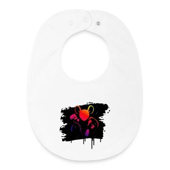Superhero Mouse Neon Gradient Hero Cartoon - Baby Organic Bib - white - Front