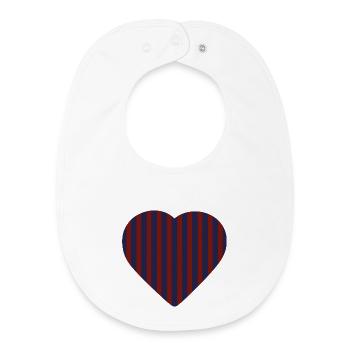 Red-Blue Heart - Baby Organic Bib - white - Front