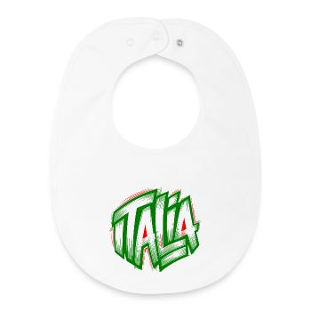 Italia Graffiti grün-rot - Baby Organic Lätzchen - Weiß - Vorne